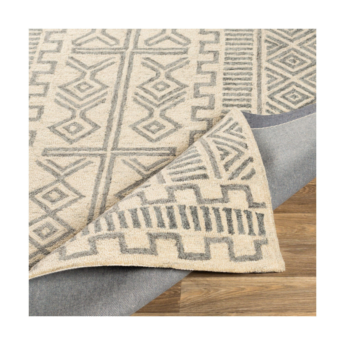 Granada 90 X 60 inch Medium Gray/Beige/Charcoal Rugs