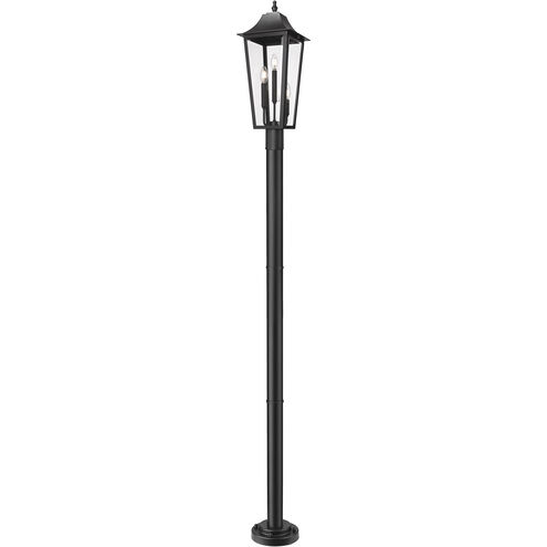 Gannon 3 Light 100.5 inch Black Outdoor Post Mounted Fixture in G9