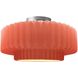 Radiance Collection - Pleated Tier 1 Light 14.5 inch Gloss Blush and Brushed Nickel Semi-Flush Ceiling Light in Replaceable Bulb, 14.5W x 7.25H, Form+Finish+Function
