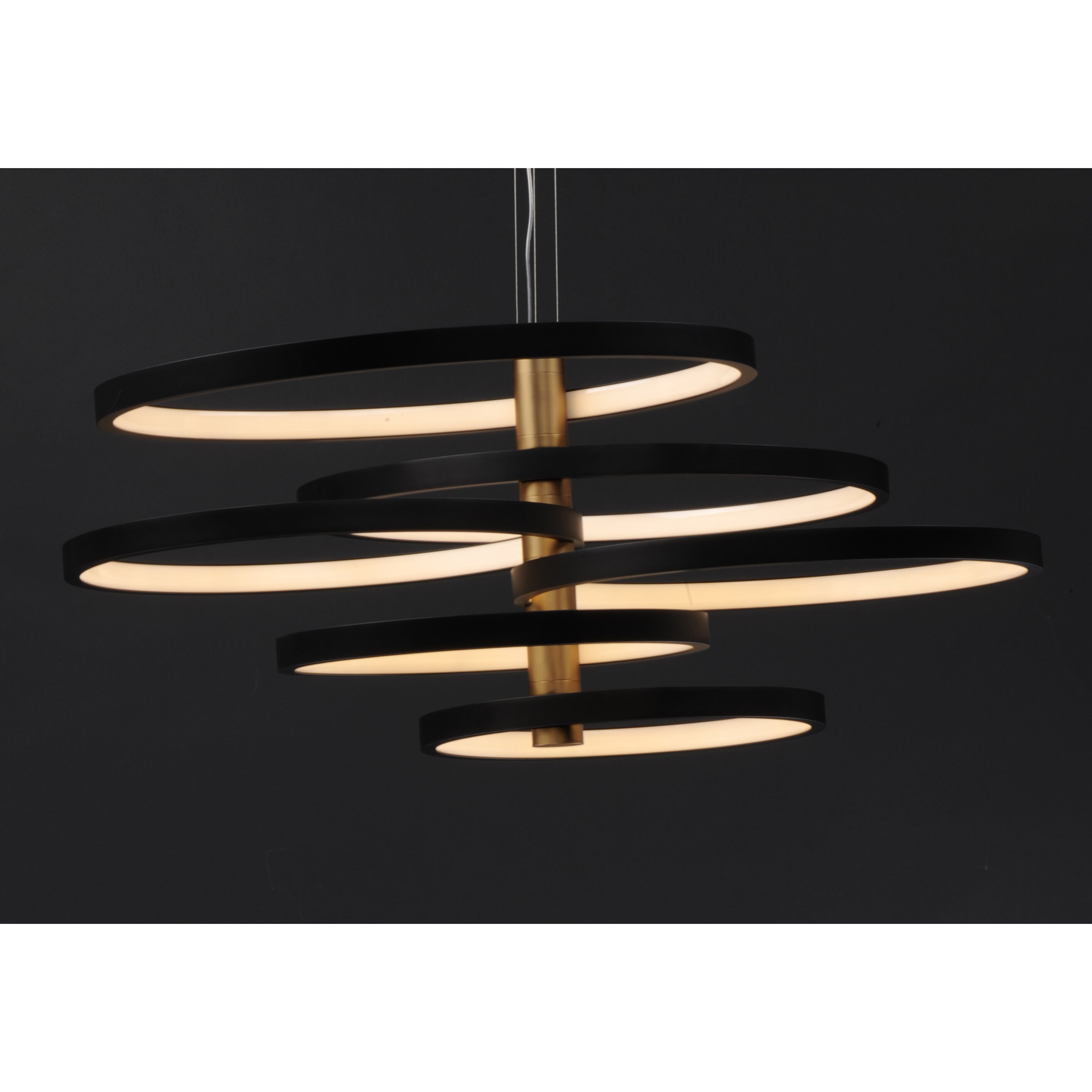 Hoopla LED 45.25 inch Black and Gold Multi-Light Pendant Ceiling Light
