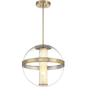 Divinely LED 20.5 inch Celeste Brass Pendant Ceiling Light