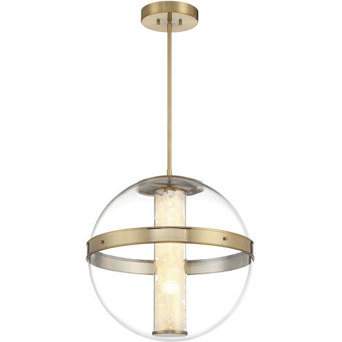 Divinely LED 20.5 inch Celeste Brass Pendant Ceiling Light