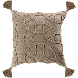 Centre 20 X 0.25 inch Taupe Pillow, Cover Only