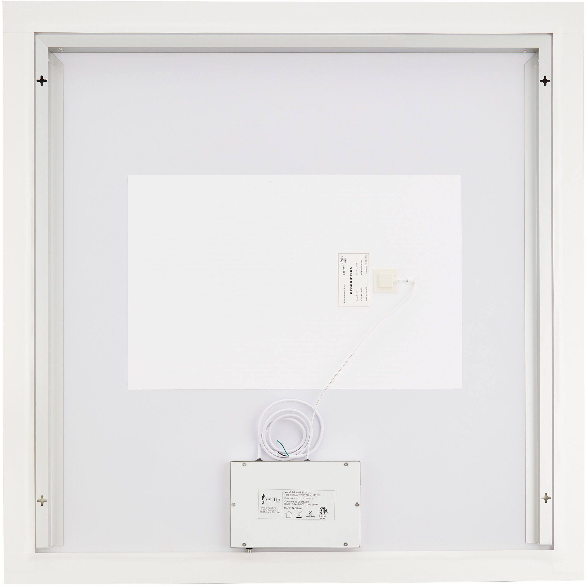 Starlight 48 X 48 inch Black LED Lighted Mirror, Vanita by Oxygen