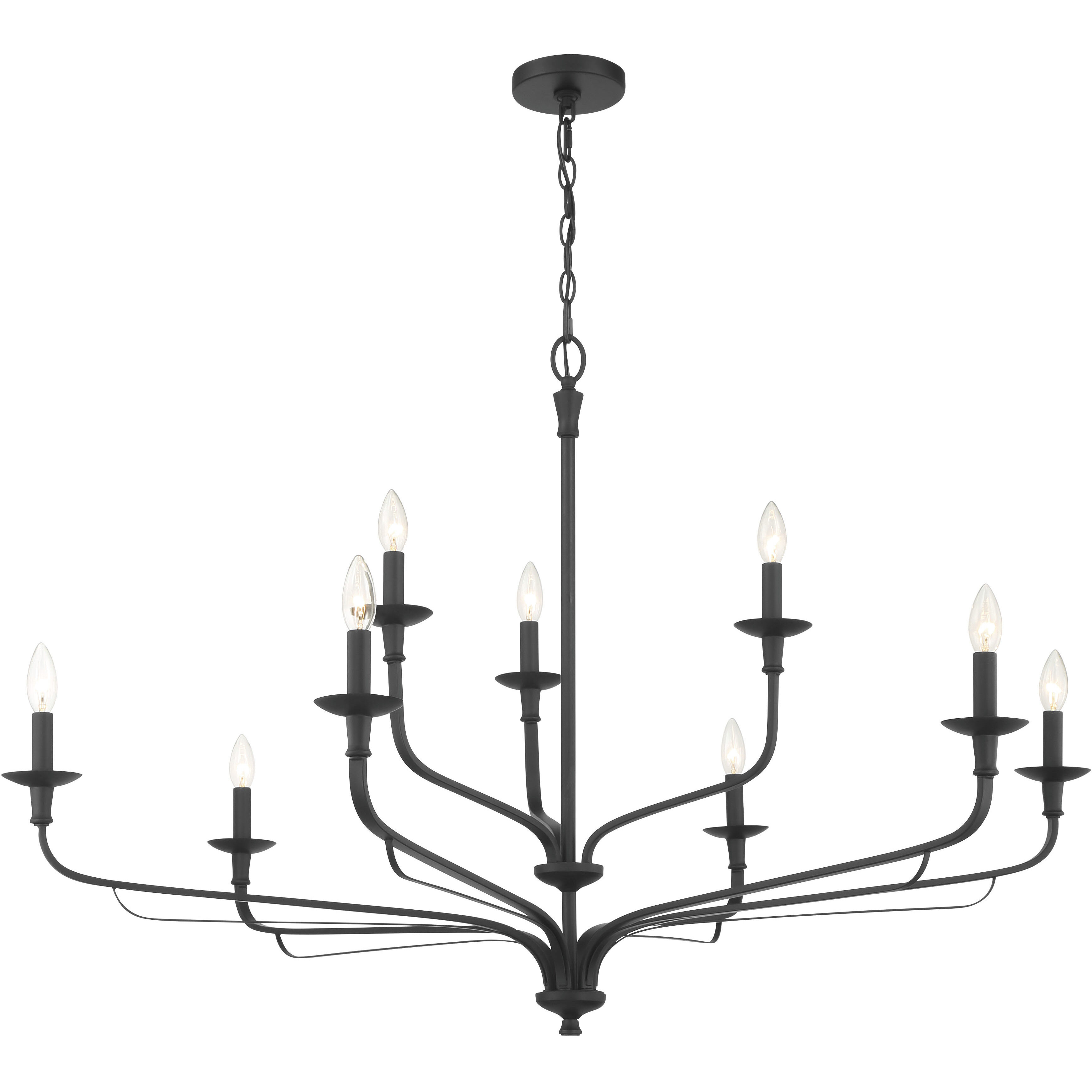Velena 9 Light 47.25 inch Dark Matte Black Chandelier Ceiling Light