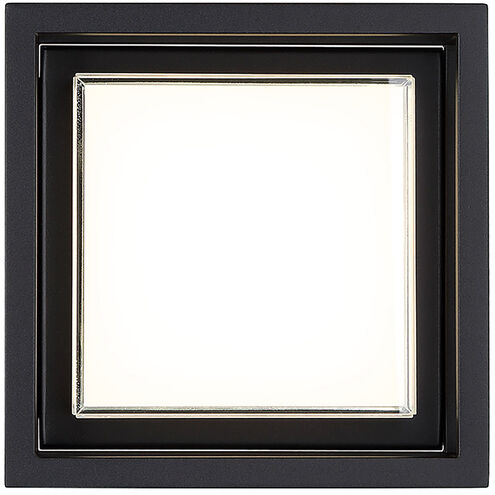 Framed LED 8 inch Black Outdoor Wall Light in 8in.