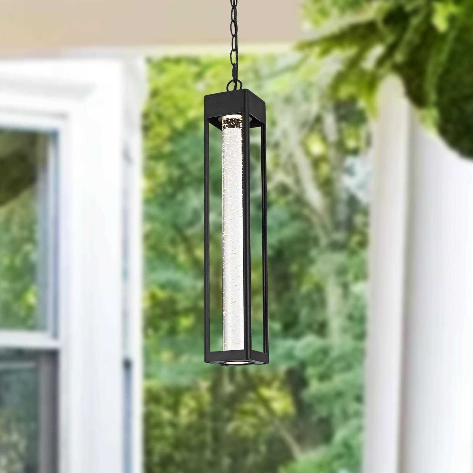 Amaris 1 Light 4 inch Black Outdoor Pendant