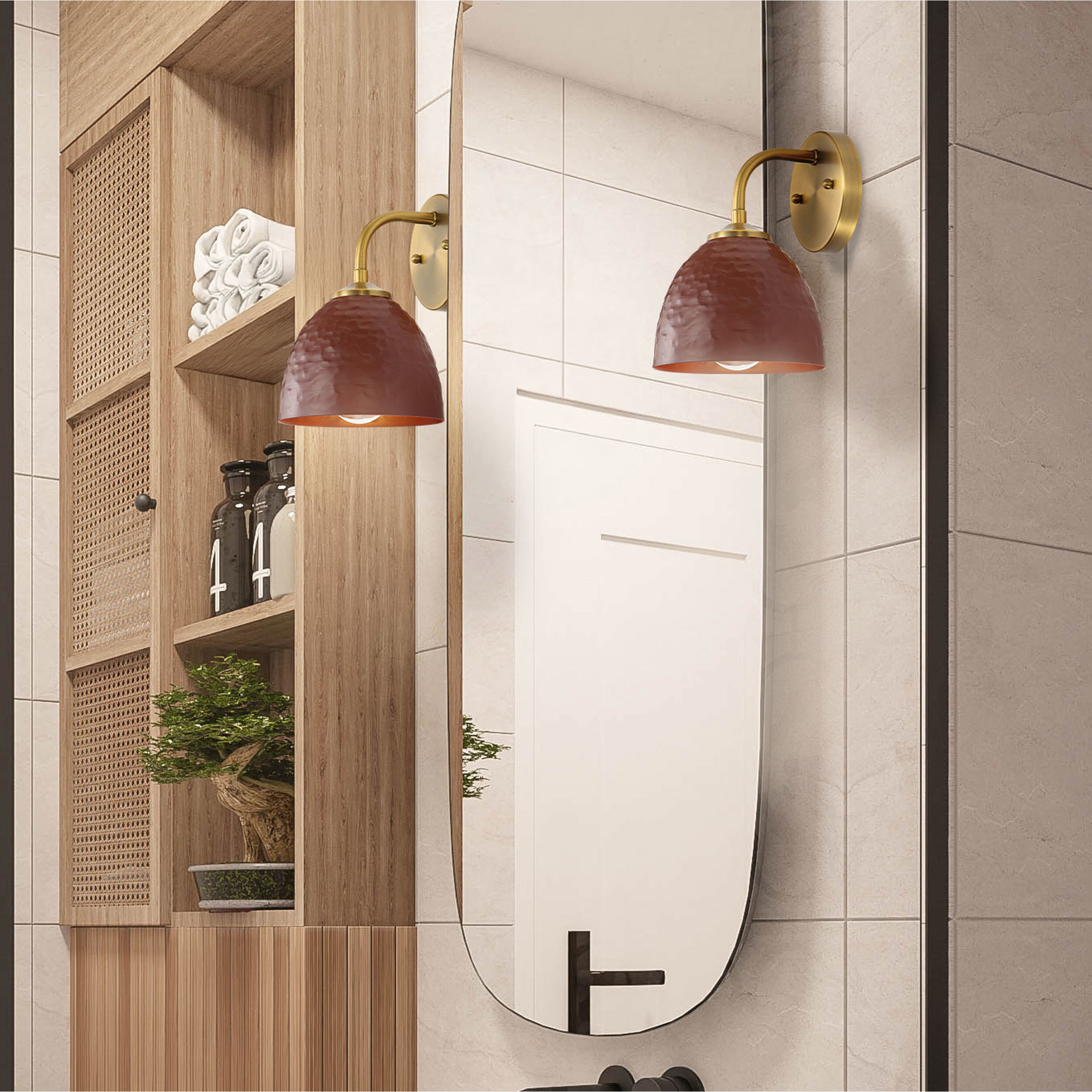 Shepard 1 Light 6.25 inch Modern Brass Wall Sconce Wall Light in Russet Clay