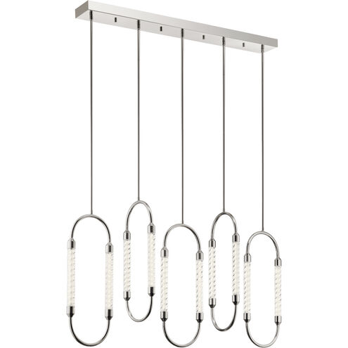 Delsey LED 9.5 inch Polished Nickel Chandelier Ceiling Light, Linear (Single)