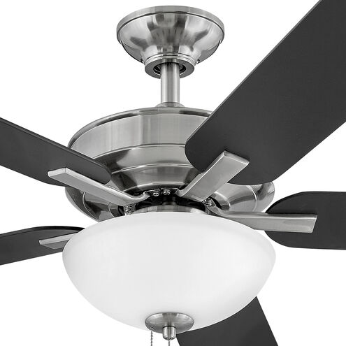 Metro Illuminated 52 inch Brushed Nickel with Matte Black, Silver Blades Fan
