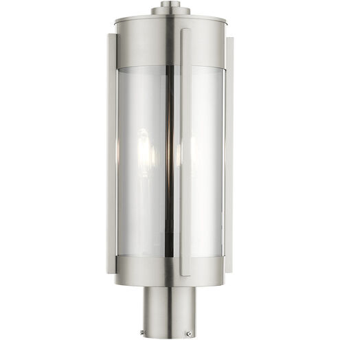 Sheridan 2 Light 19 inch Brushed Nickel Outdoor Post Top Lantern