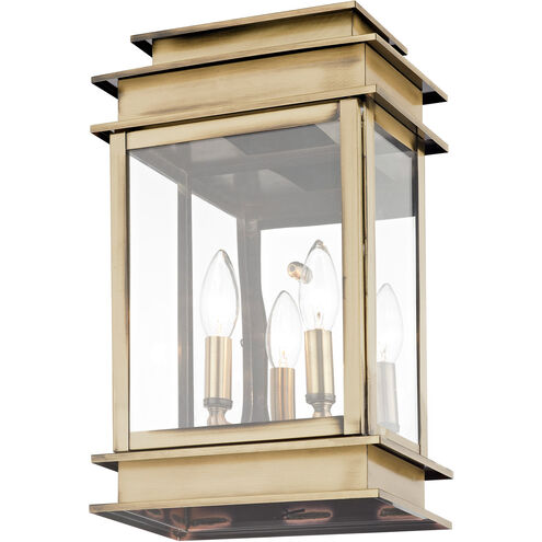 Princeton 2 Light 15 inch Antique Brass Outdoor Wall Lantern