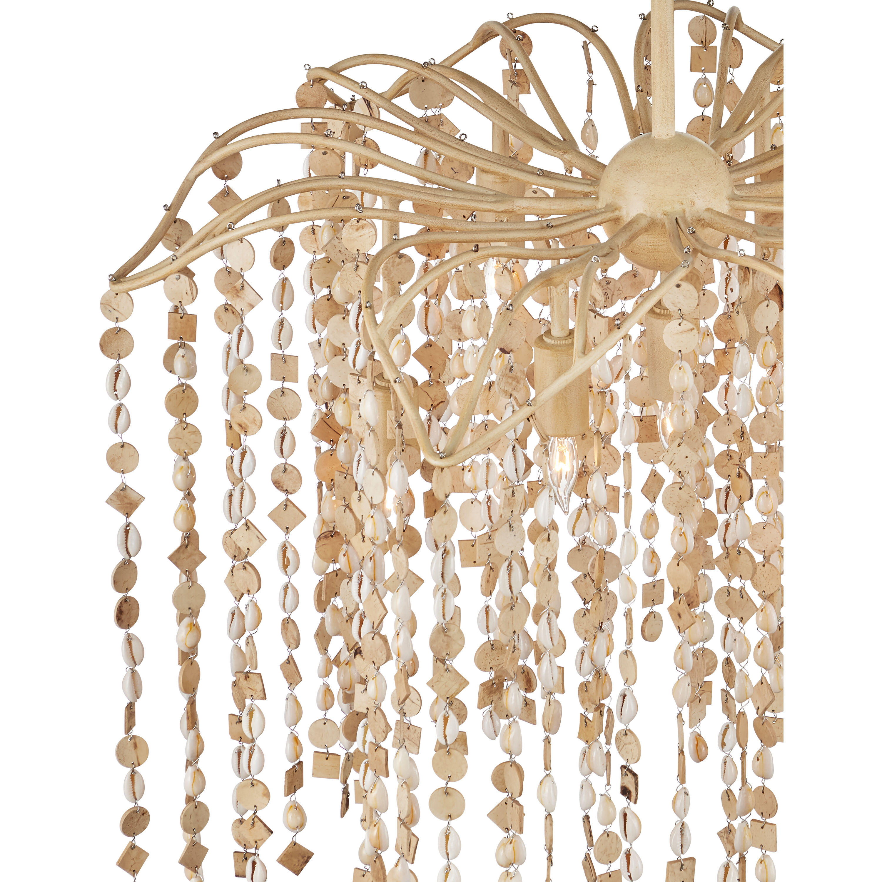 Kealia 7 Light 24.5 inch Natural/Coco Cream Chandelier Ceiling Light, Medium