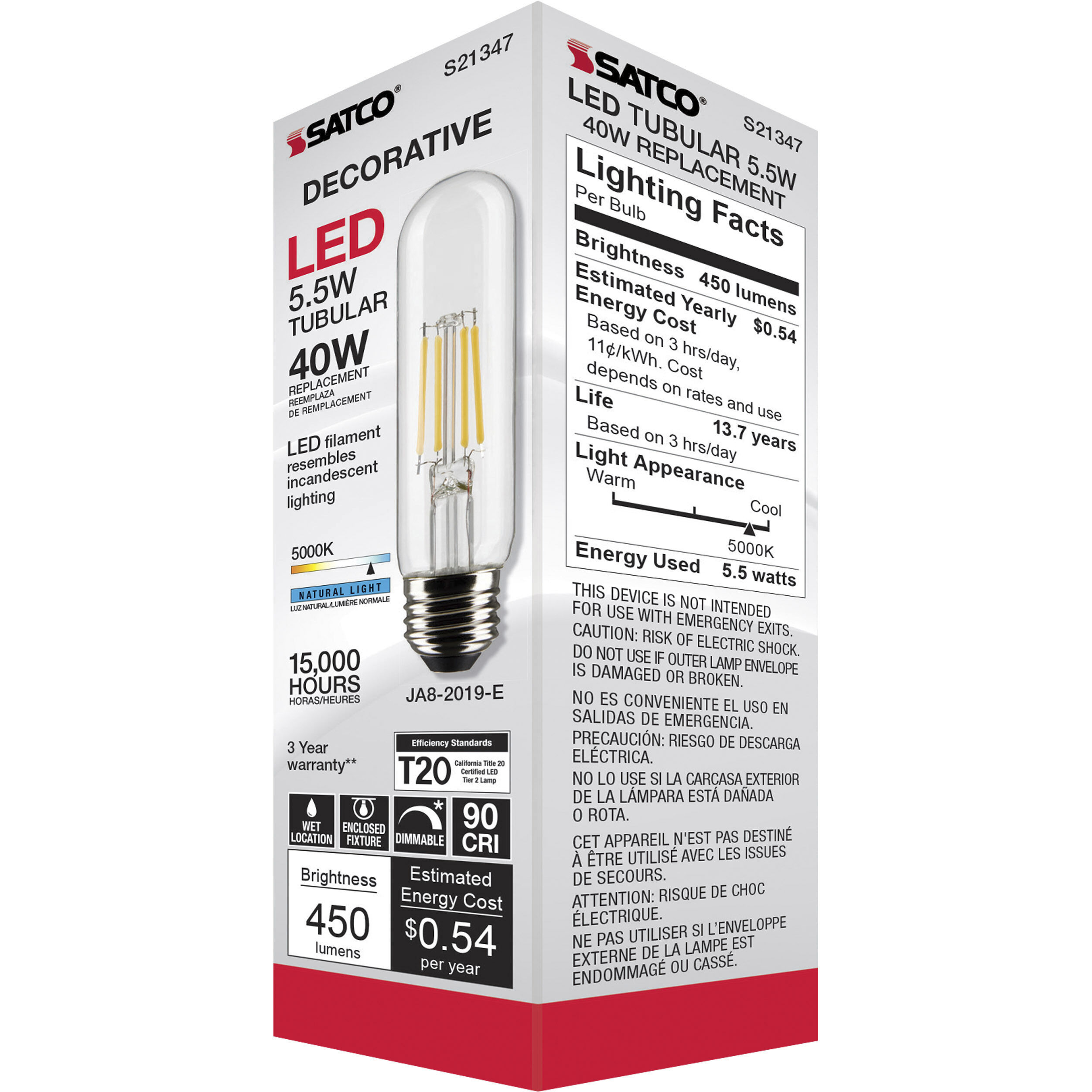 Lumos LED Medium Medium 5.50 watt 5000K LED Filament