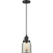 Franklin Restoration Bell 1 Light 5 inch Matte Black Mini Pendant Ceiling Light in Incandescent, Silver Plated Mercury