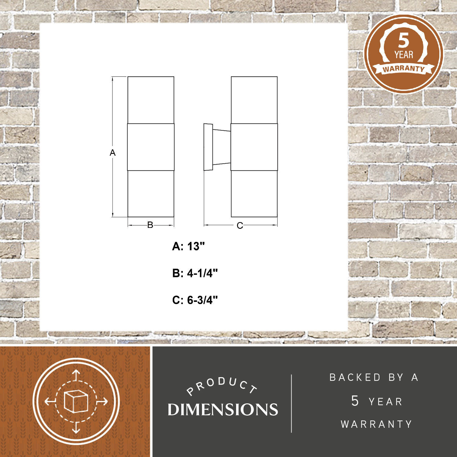 Chiasso LED 13 inch Textured Black Outdoor Wall