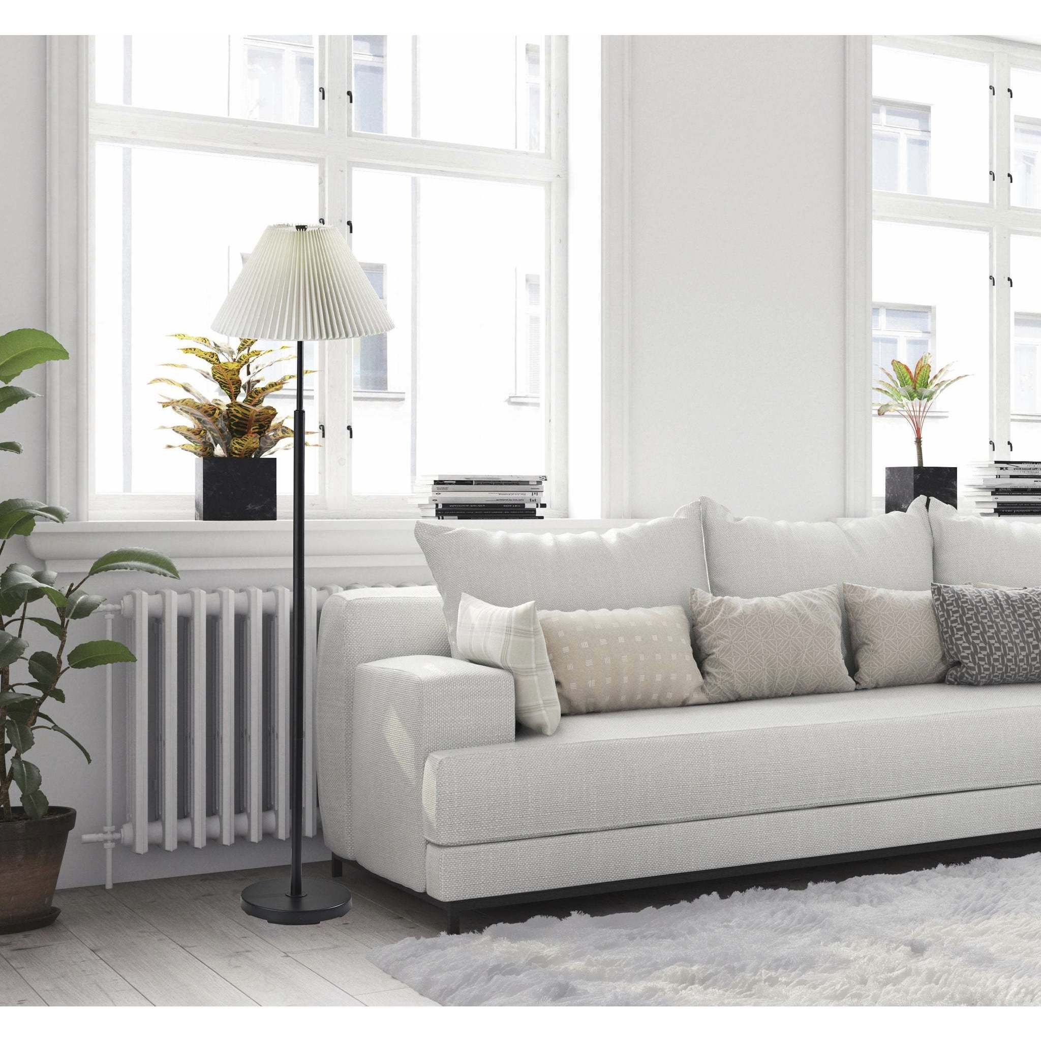 Jeremy 60.75 inch 100.00 watt Black Floor Lamp Portable Light, Simplee Adesso