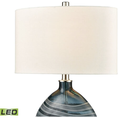 Portview 22 inch 9.00 watt Teal with Polished Nickel Table Lamp Portable Light