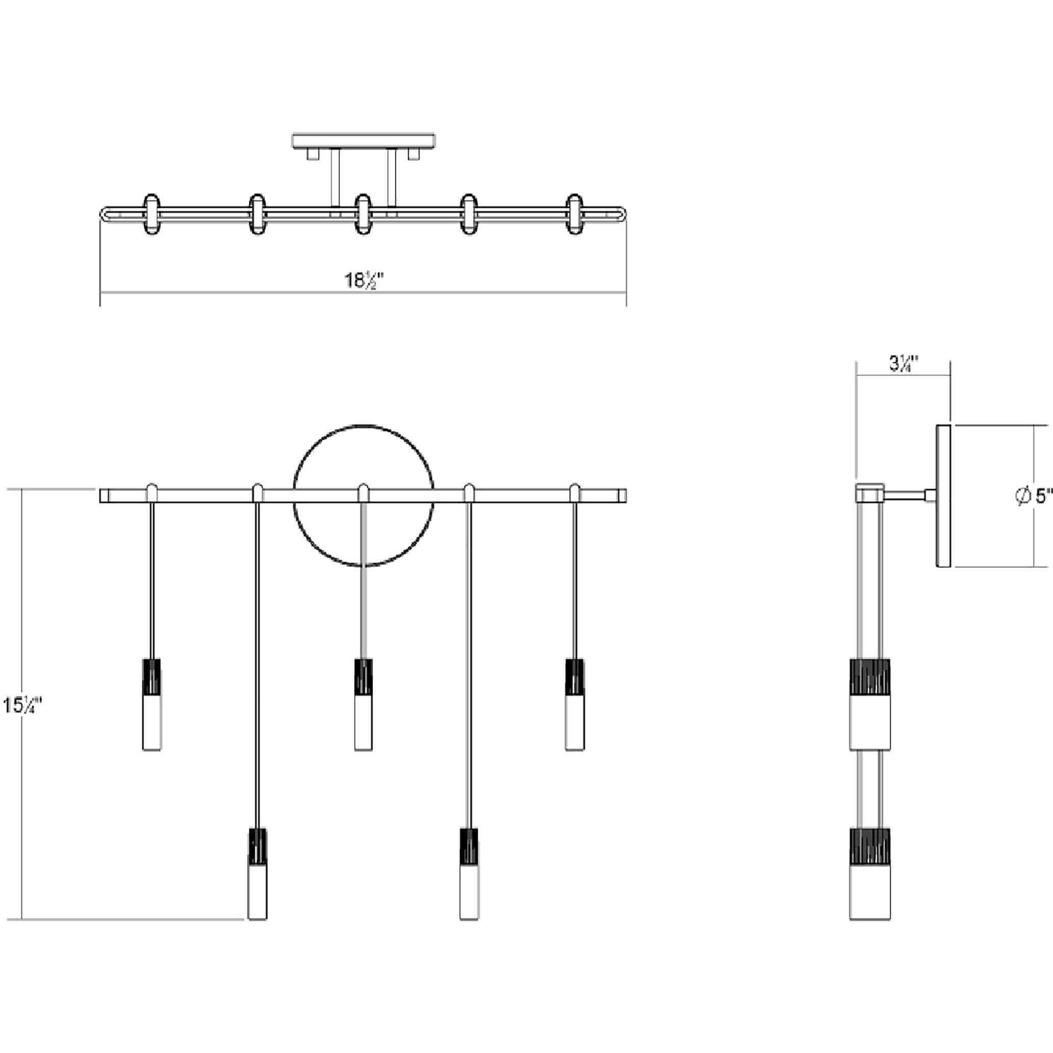 Suspenders LED 19 inch Satin Black ADA Sconce Wall Light