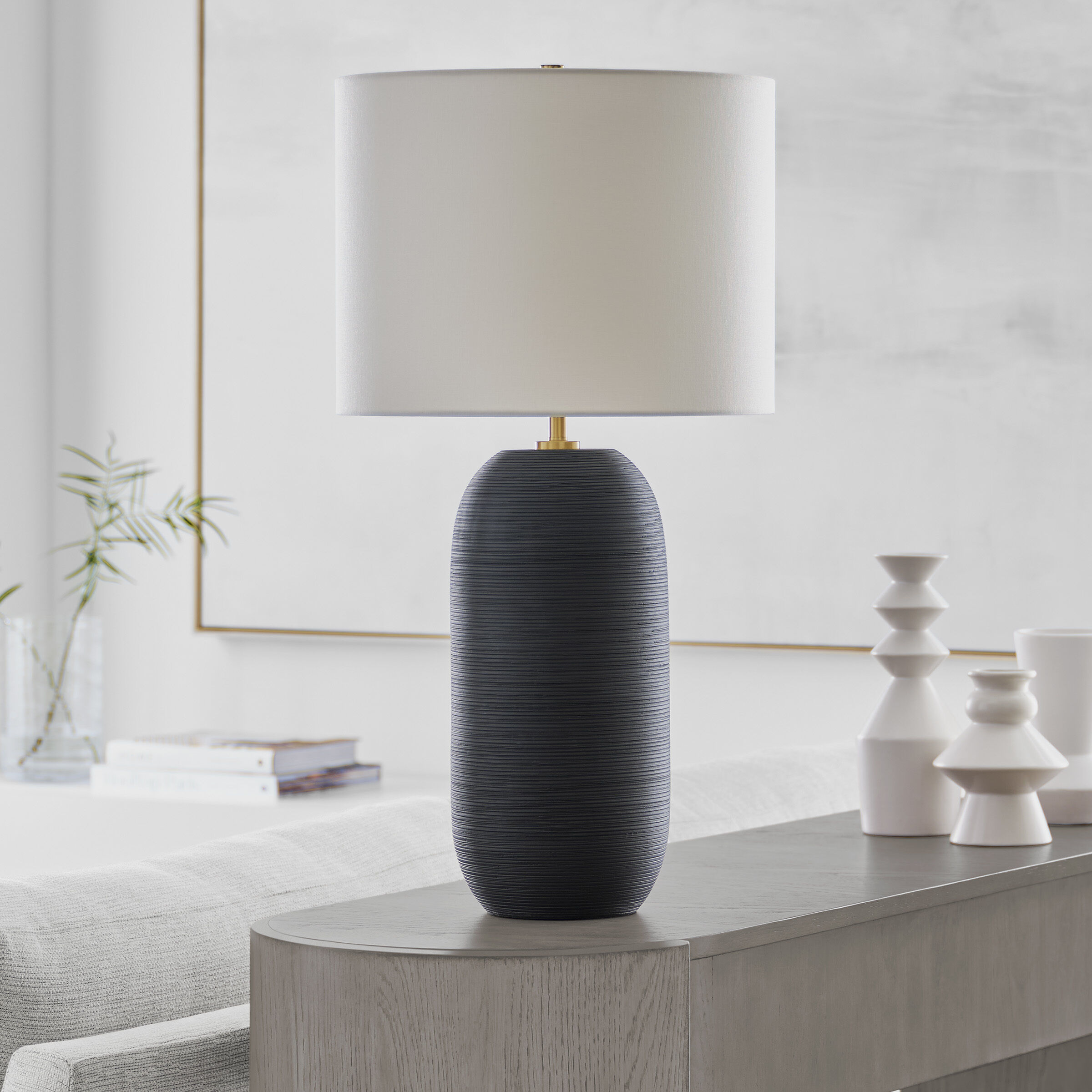 Hable Fanny 28.13 inch 9.00 watt Rough Black Ceramic Table Lamp Portable Light