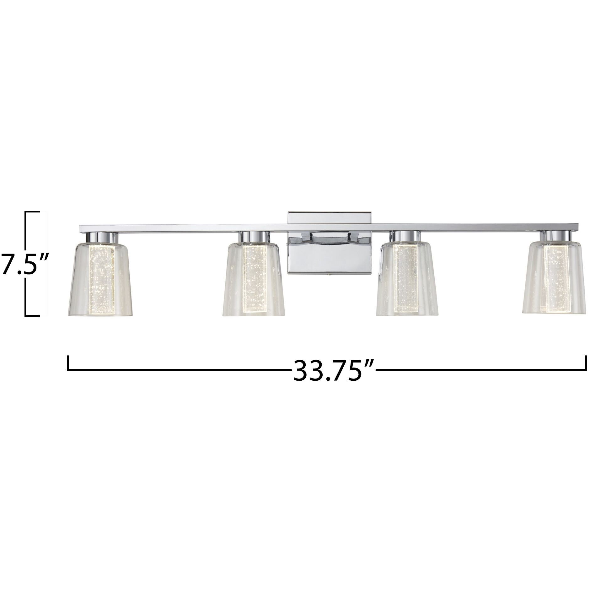 Dalton LED 33.25 inch Chrome Bathroom Vanity Wall Light