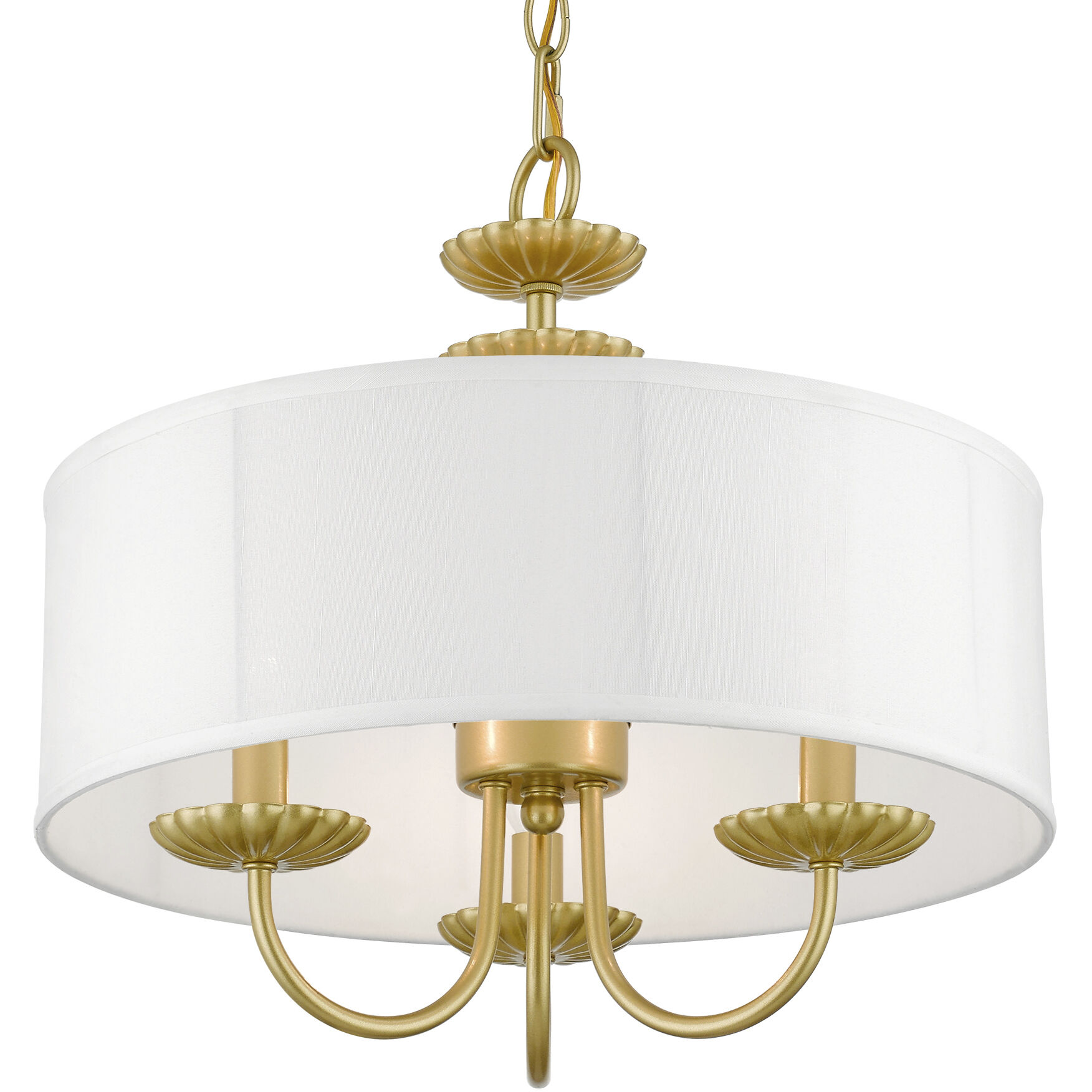 Brookdale 3 Light 16 inch Soft Gold Pendant Chandelier Ceiling Light