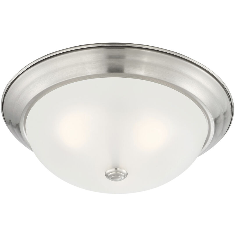 Decorative 3 Light 15 inch Satin Platinum Flushmount Ceiling Light in Etched, Large