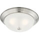 Decorative 3 Light 15 inch Satin Platinum Flushmount Ceiling Light in Etched, Large