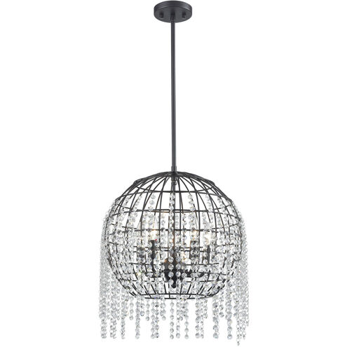 Yardley 5 Light 17 inch Oil Rubbed Bronze with Clear Chandelier Ceiling Light