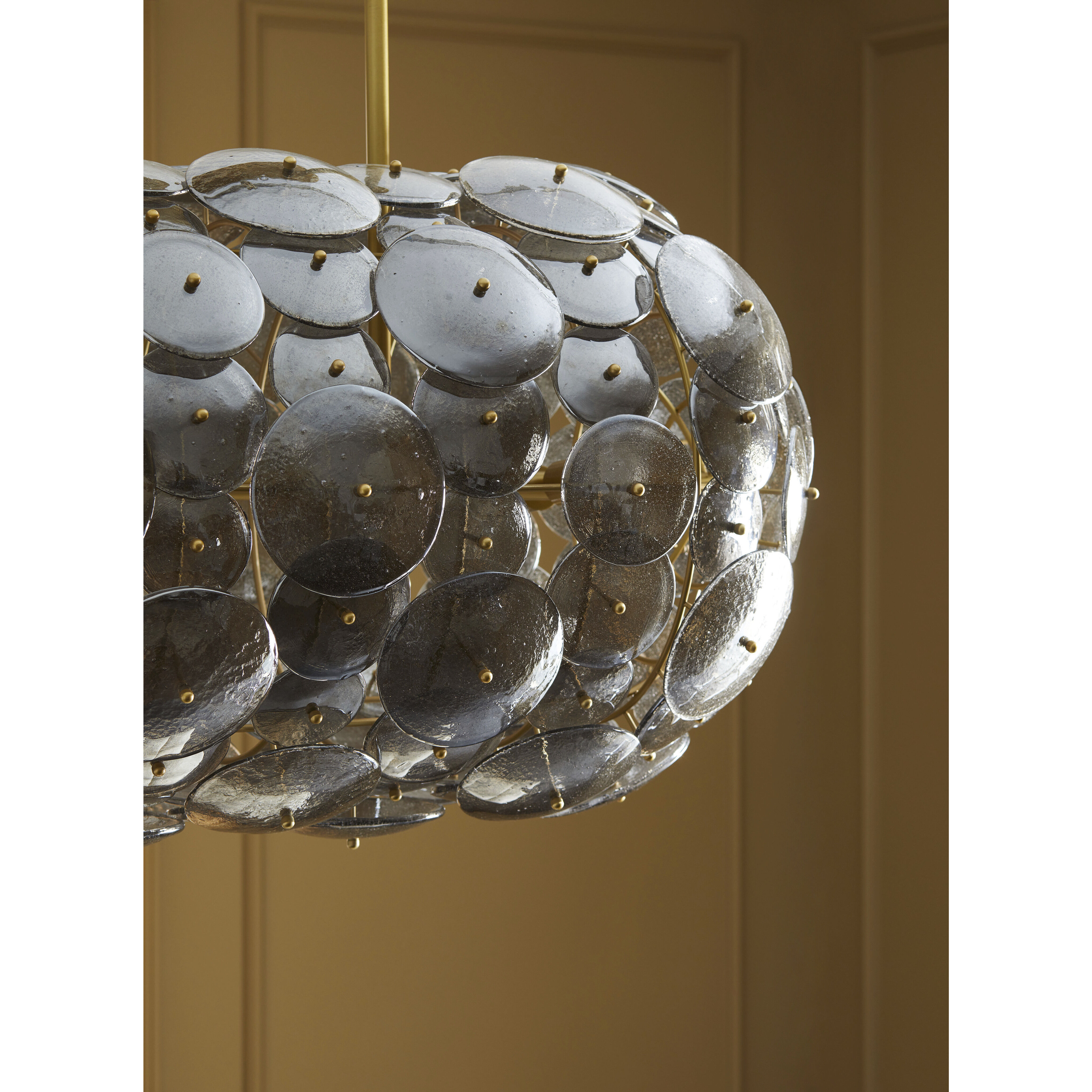 Nebula 8 Light 42 inch Smoke Luster and Antique Brass Chandelier Ceiling Light