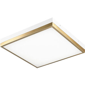 Tux LED 14 inch White and Aged Gold Brass Flush Mount Ceiling Light