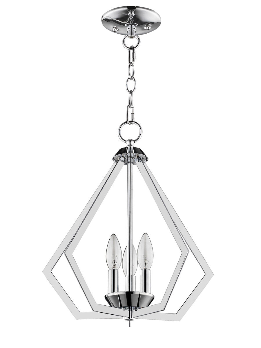 Prism 3 Light 14 inch Polished Chrome Convertible Mini Chandelier/Ceiling Mount Ceiling Light
