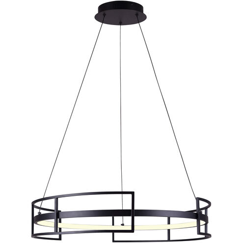 Amora LED 24 inch Black Chandelier Ceiling Light
