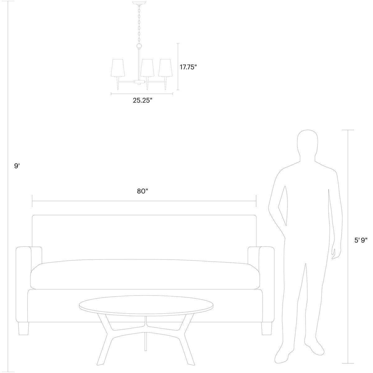 Driscoll 5 Light 25.25 inch Brushed Nickel Chandelier Ceiling Light