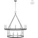 Chapman & Myers Darlana5 LED 52.25 inch Aged Iron and Natural Rattan Two Tier Chandelier Ceiling Light, Extra Large