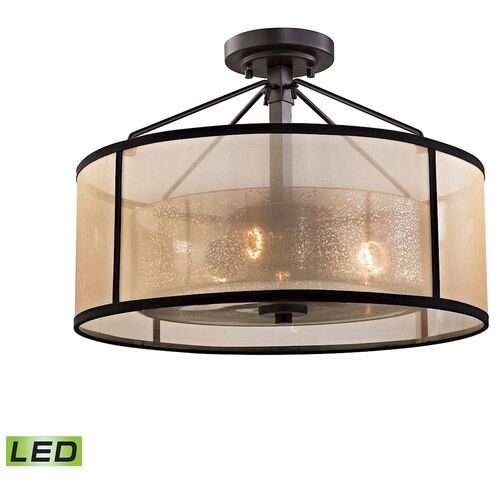 Diffusion LED 18 inch Oil Rubbed Bronze Semi Flush Mount Ceiling Light