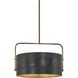 Contrast 5 Light 22.75 inch Aged Antique Brass And Coal Pendant and Semi-Flush Ceiling Light, Convertible