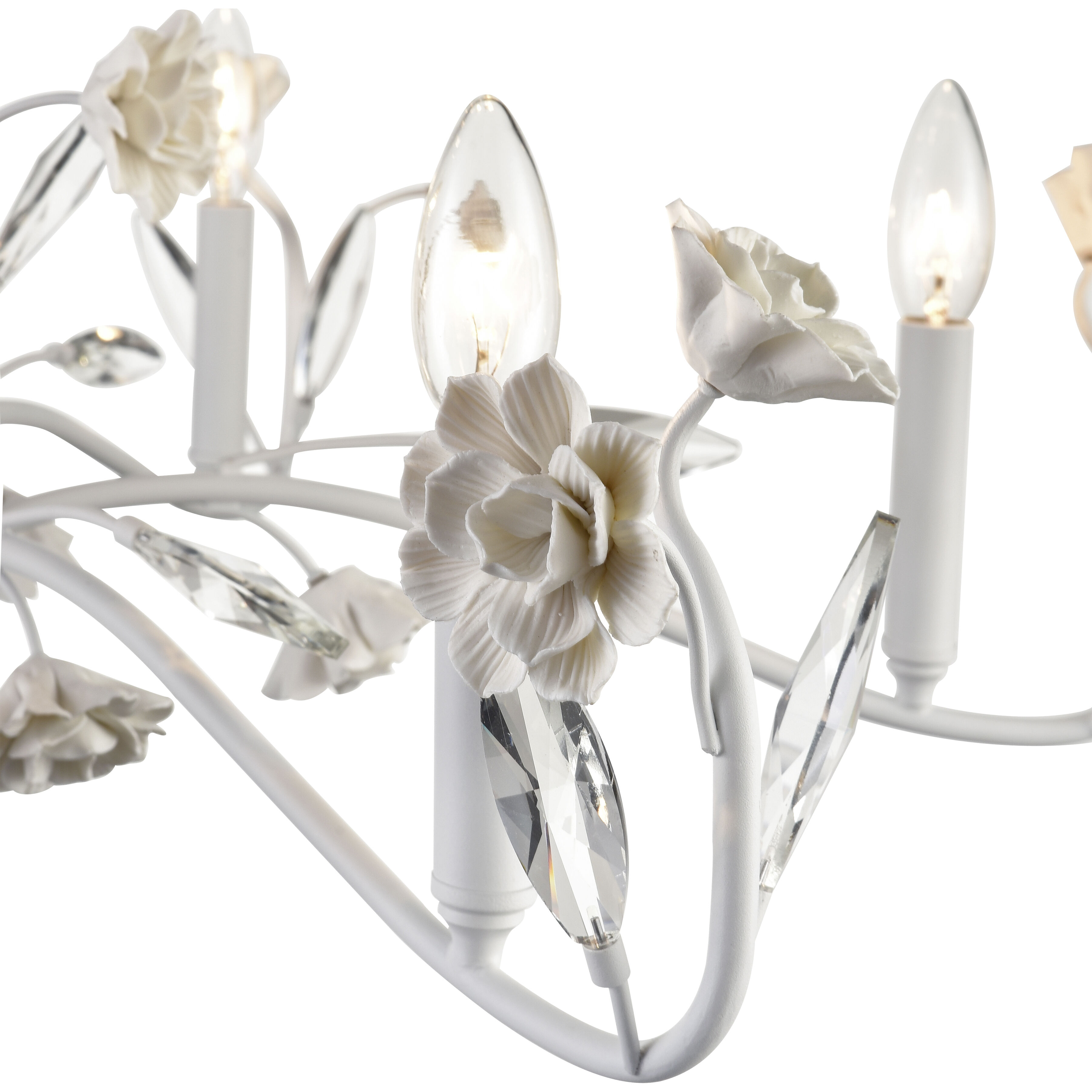 Adelaide 9 Light 36 inch Textured White Chandelier Ceiling Light