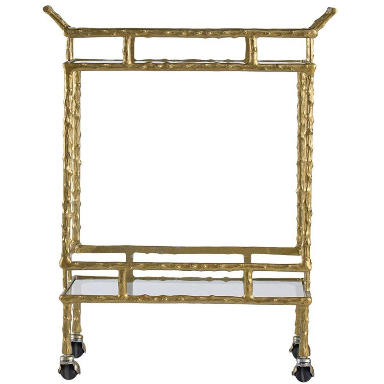 Twig Brass Antique Bar Cart