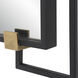 Ivey 42 X 32.5 inch Black and Antiqued Brushed Gold Mirror