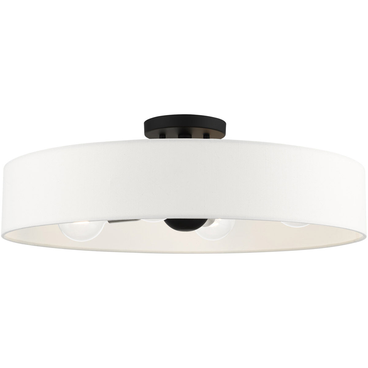 Venlo 4 Light 22 inch Black with Brushed Nickel Accents Semi Flush Ceiling Light