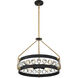 Edina 4 Light 24 inch Black with Warm Brass Accents Pendant Ceiling Light
