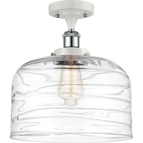 Ballston Bell 1 Light 8 inch White and Polished Chrome Semi-Flush Mount Ceiling Light