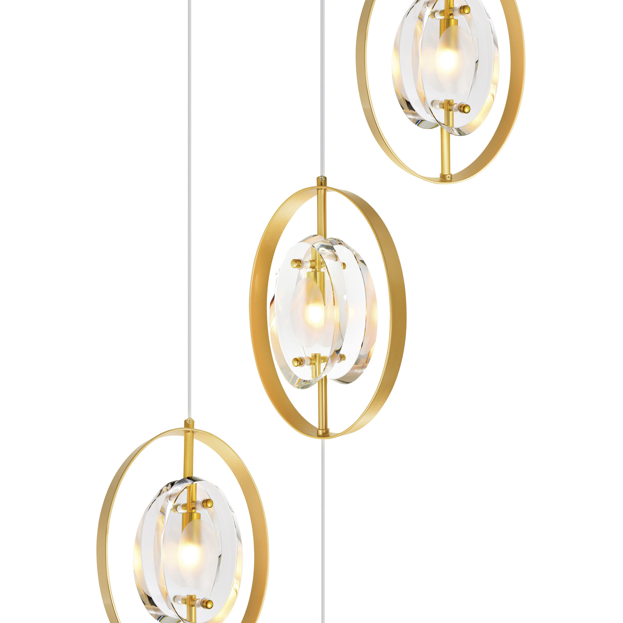 Iris 6 Light 21 inch Brass Multi Point Pendant Ceiling Light