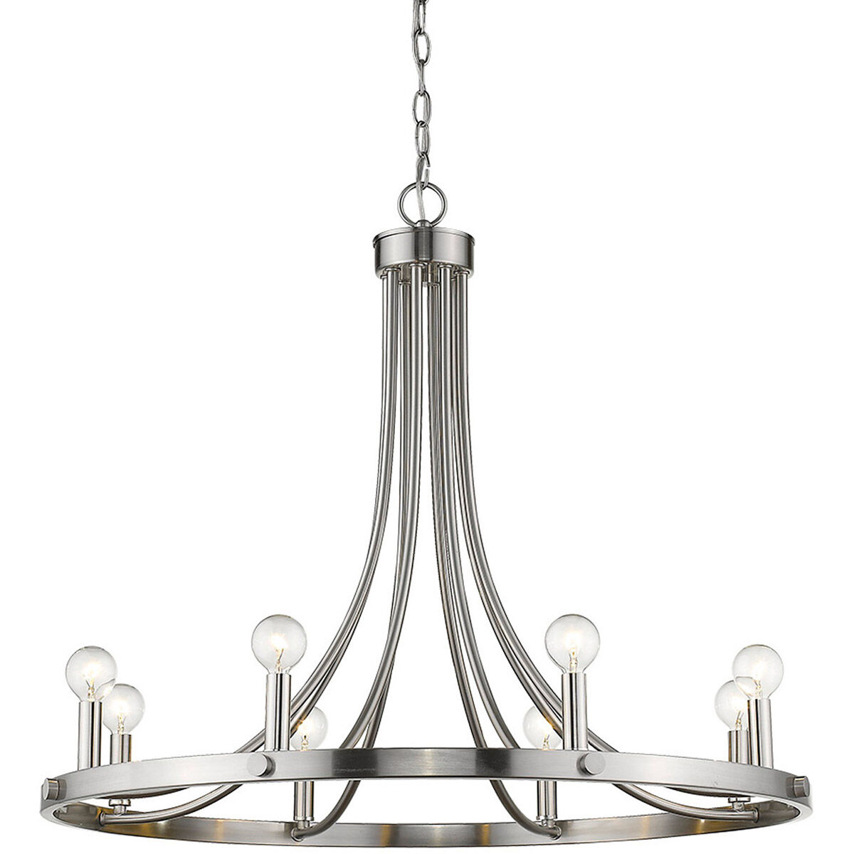 Sawyer 8 Light 30 inch Satin Nickel Chandelier Ceiling Light