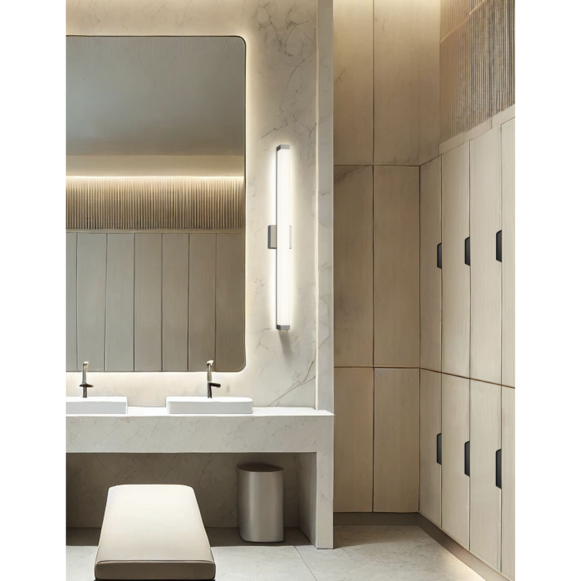 Acryluxe Collection - Mio 1 Light 38 inch Brushed Nickel Bath Vanity Light Wall Light