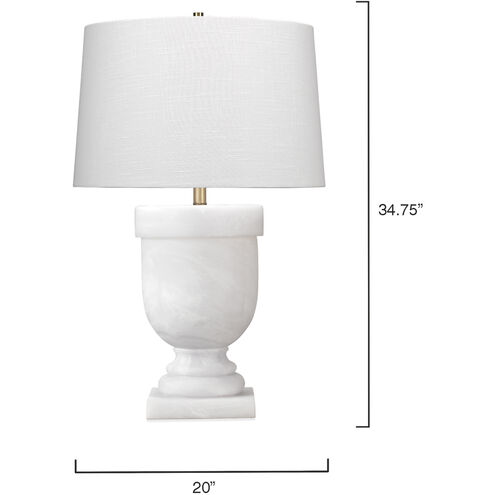 Carnegie 35 inch 60.00 watt White Faux Alabaster Table Lamp Portable Light
