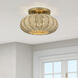 Summervine 3 Light 14 inch Antique Gold Leaf Semi Flush Mount Ceiling Light, Large