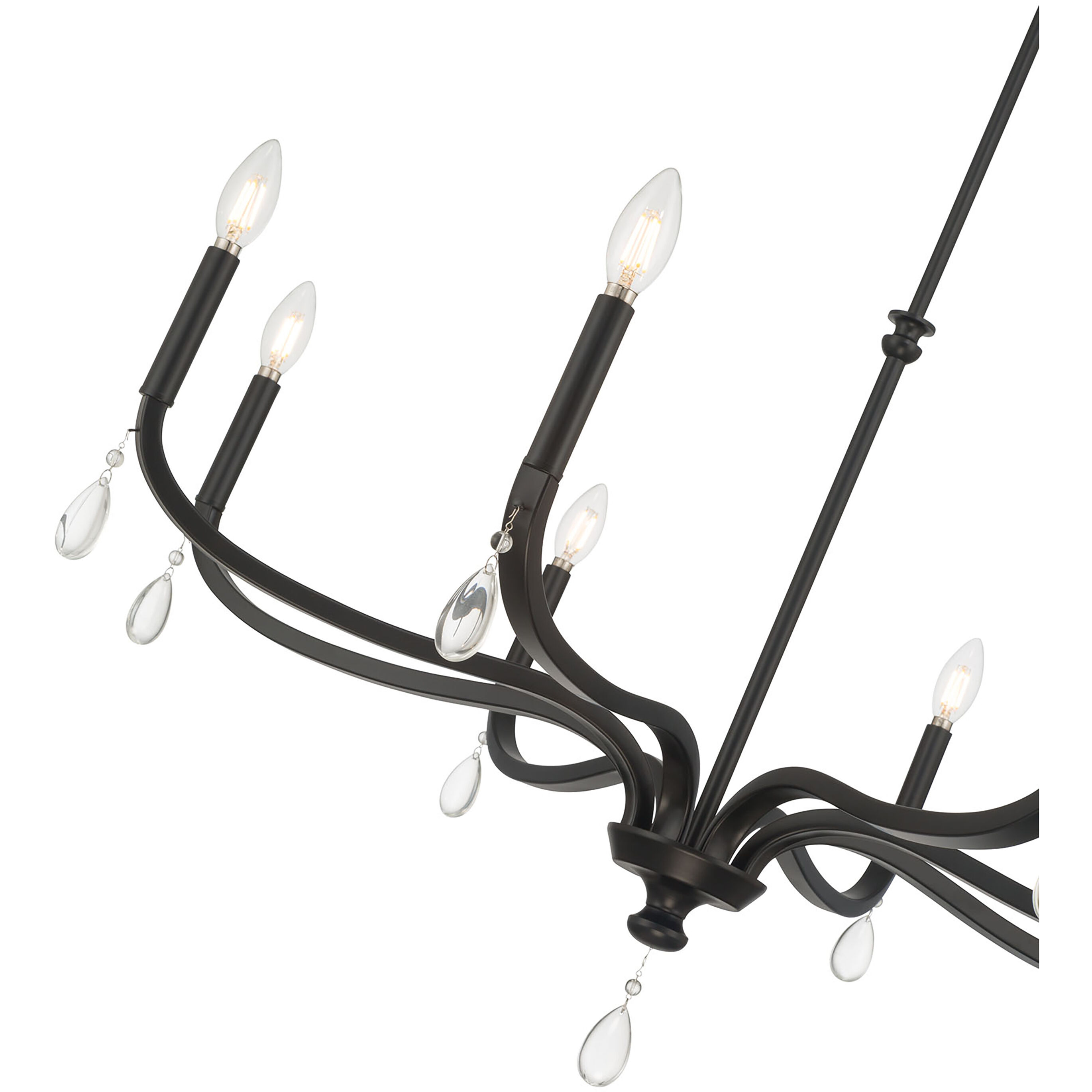 Viremont 8 Light 36 inch Matte Black Chandelier Ceiling Light
