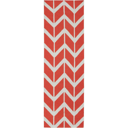 Fallon 96 X 30 inch Bright Orange, Beige Rug